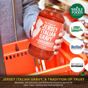 Jersey Italian Gravy-24 Oz Jar-Gourmet, All Natural All Purpose Tomato Sauce For Pasta And More, No Artificial Ingredients- Vegan Friendly-Authentic Recipe For Pasta, (Arrabbiata, 6 Pack)