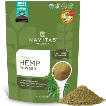 Navitas Organics Hemp Powder, 32 oz. Bag, 30 Servings - Organic, Non-GMO, Cold-Pressed, Gluten-Free