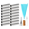 Non-stick Cream Cannoli Tubes, FantasyDay 19 Pcs Stainless Steel Cream Horn Molds Baking Cones Pastry Roll Horn Cannoli Shells w