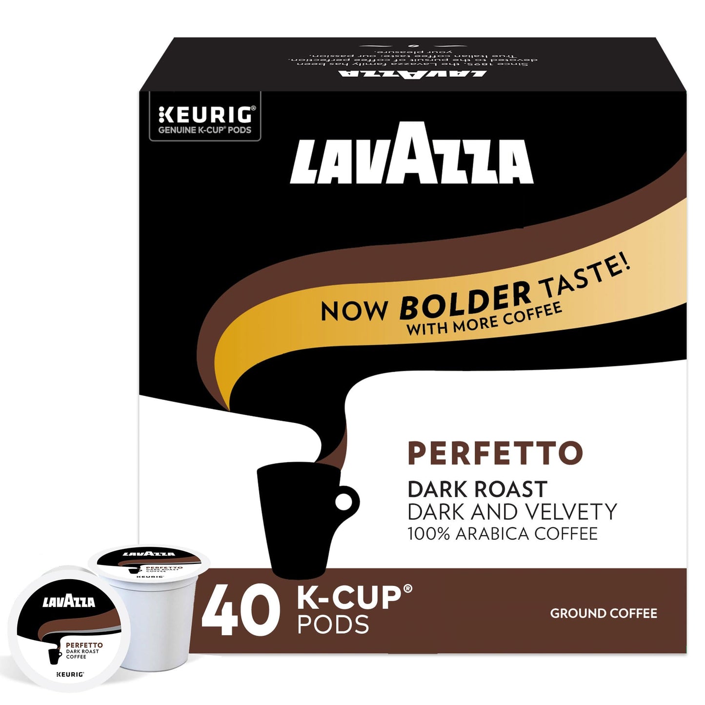 Lavazza Perfetto Coffee K-Cups for Keurig Brewer, 40 Count, Rich Coffee Flavor, Convenient Single-Serve Pods