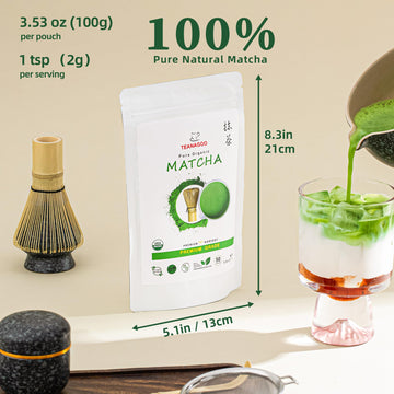 Teanagoo Premium Grade Matcha Powder, Matcha Green Tea For Premium Latte/Breakfast Beverage/Daily Green Tea, Usda Organic Ceremo