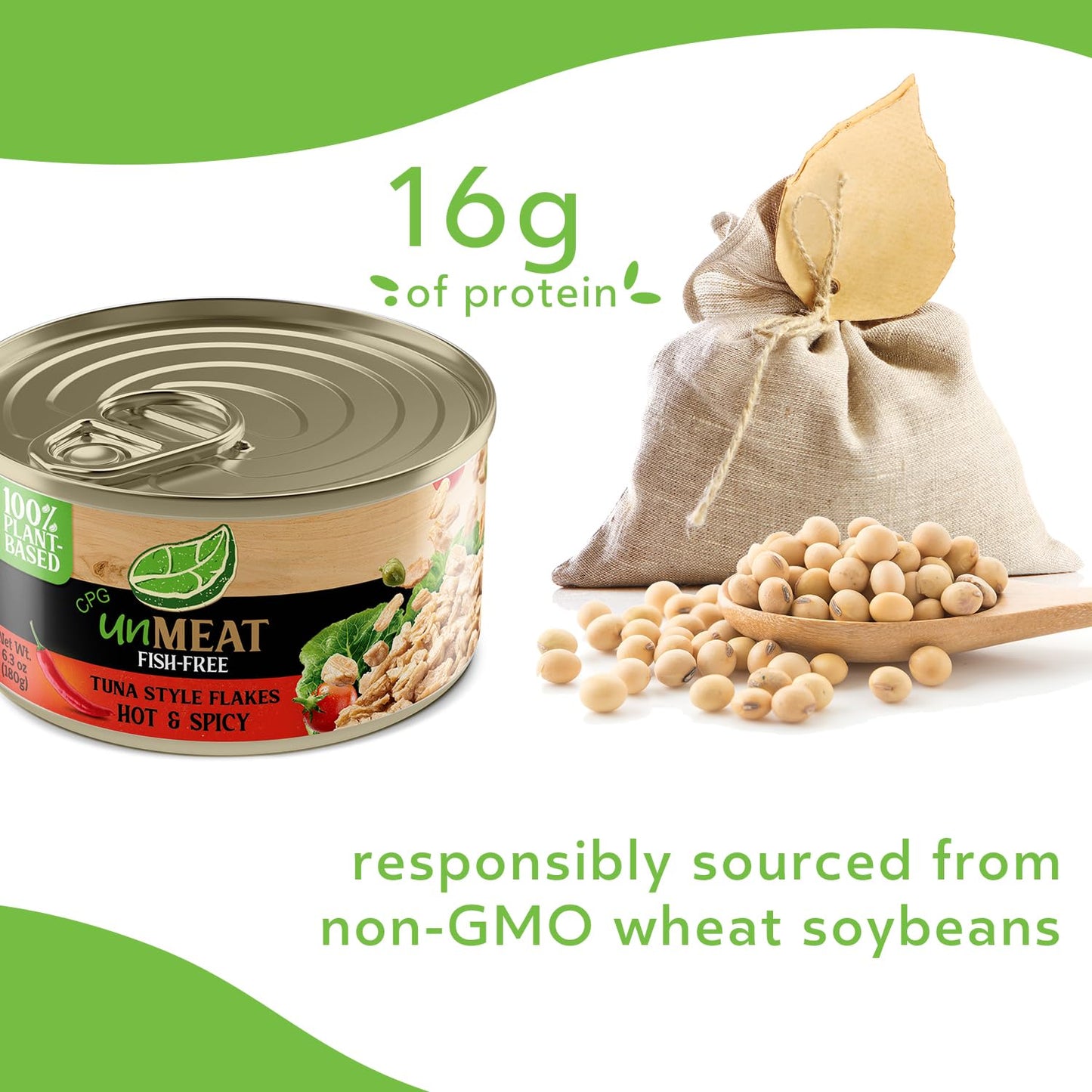 Unmeat Plant Based Tuna Style Flakes | Easy To Prepare Vegan Canned Tuna | Hot & Spicy, 12 Pack