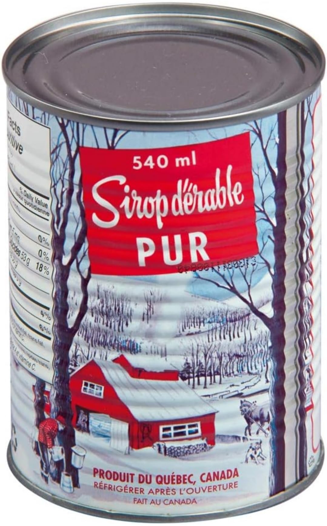 Pure Certified Organic Quebec Maple Syrup 540Ml Can 6-Pack Product Of Canada