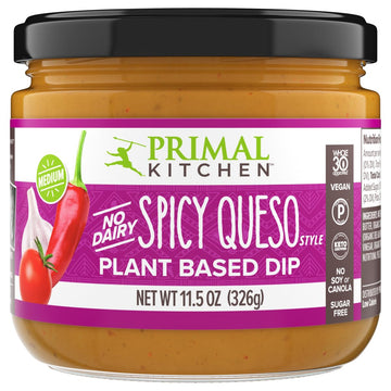 Primal Kitchen No Dairy Spicy Queso Style Plant Based Dip 11.5 Oz
