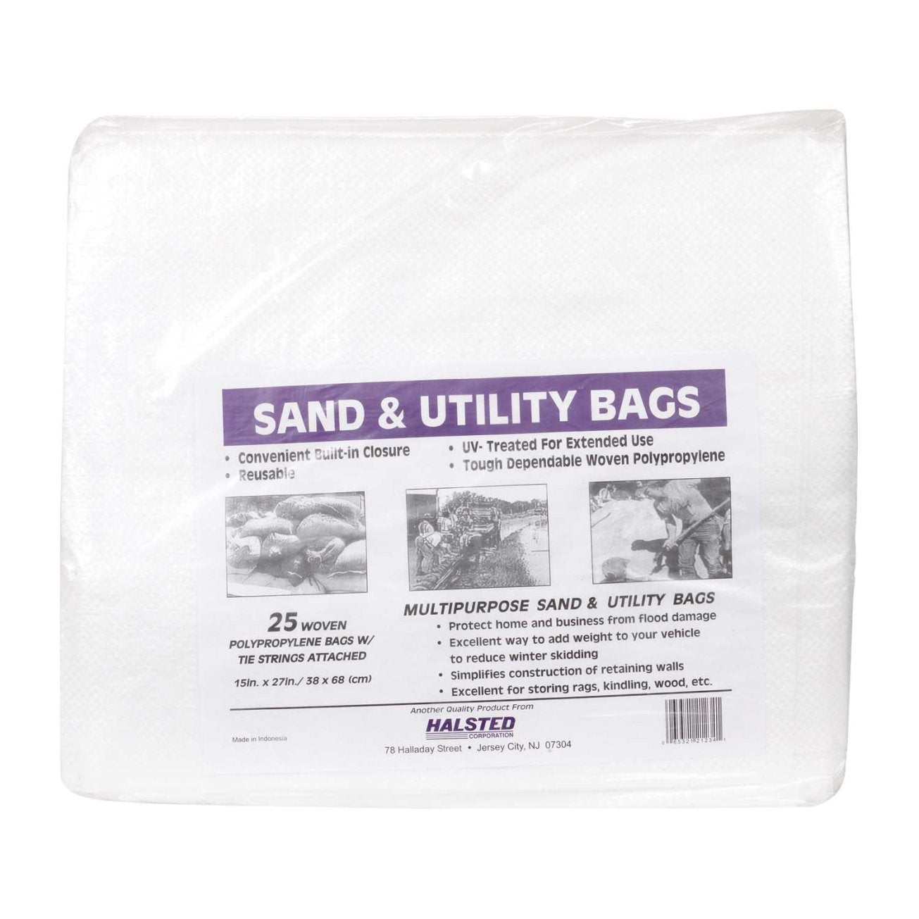 Halsted Sand Bags 15'' X 27'' White, Pack Of 25