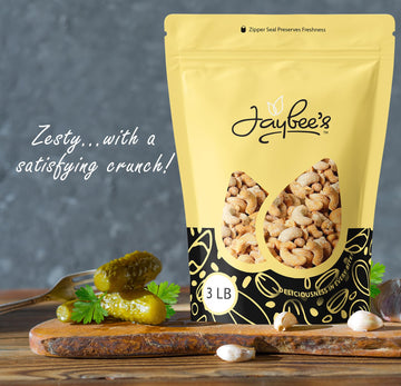 Dill Pickle Cashews 3 Pounds | Gourmet Roasted Cashews - Tangy, Savory, And Crunchy Snack - High-Protein, Vegan Friendly - Perfe