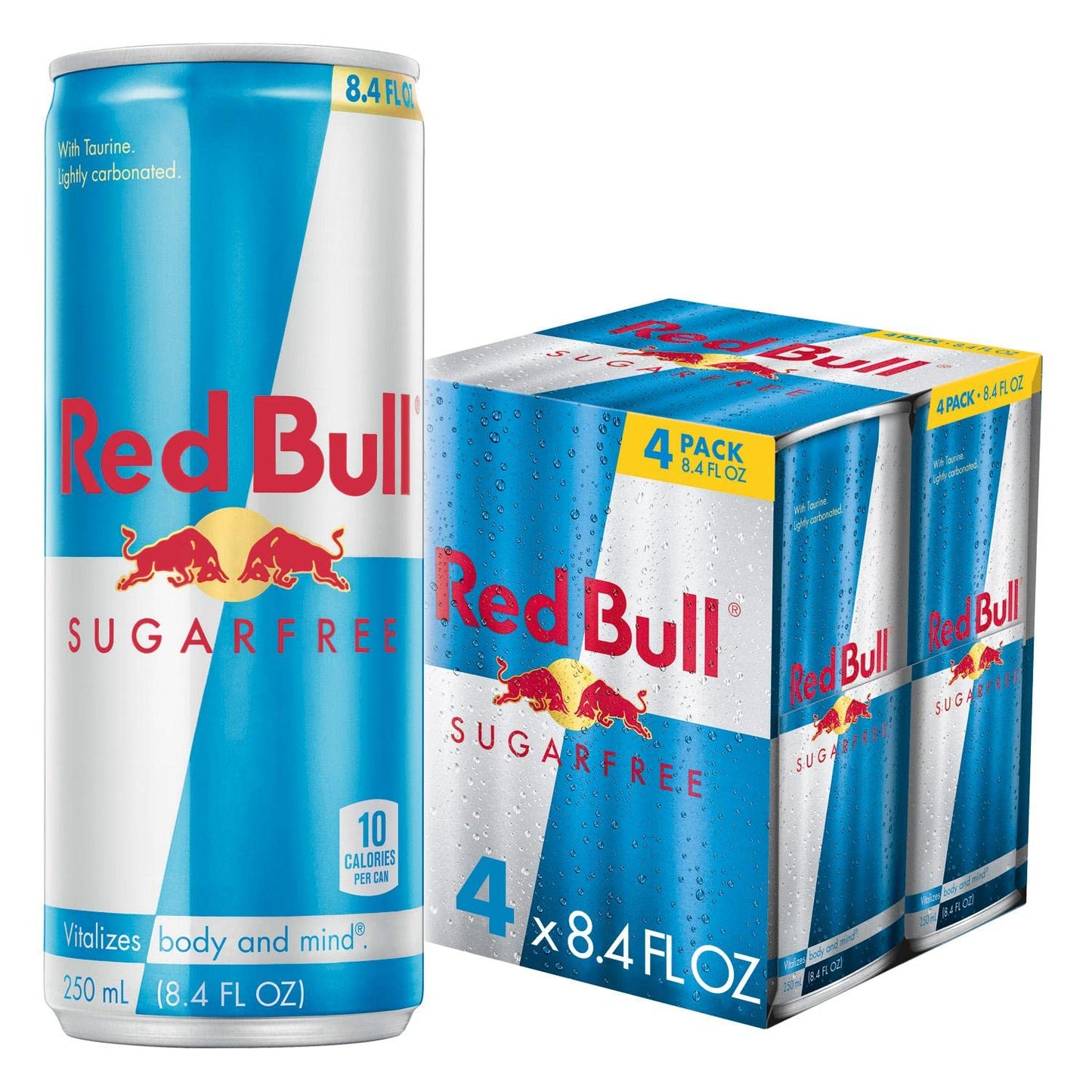 Red Bull Sugar Free Energy Drink, 8.4 Fl Oz, 4 Cans, Model RB2860