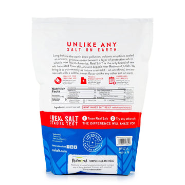 Redmond Real Salt 10 Lb Bag- Natural Unrefined Gluten Free, Fine Sea Salt, 10lb bag