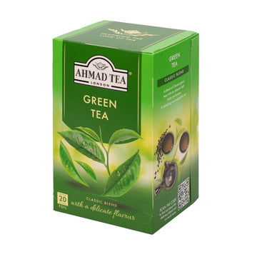 Ahmad Tea Green Tea, Green Tea Pure Teabags, 20 Ct (Pack Of 1) - Caffeinated And Sugar-Free