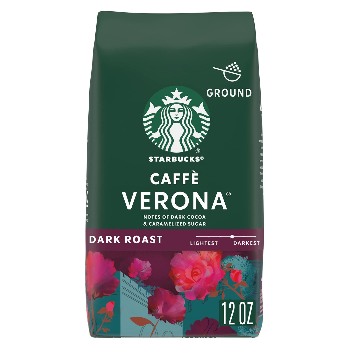 Starbucks Ground Coffee, Dark Roast Coffee, Caff Verona, 100% Arabica, 1 Bag (12 Oz)
