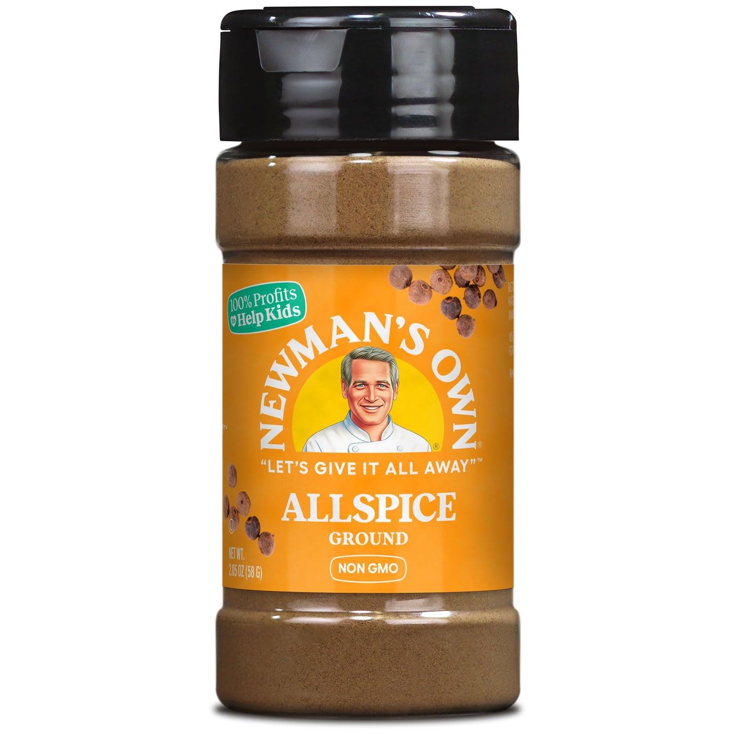 Newman's Own Allspice, Great for Baking, Sauces, Marinades, Curries, Non-GMO, Kosher certified, 2.05 Oz. Bottle