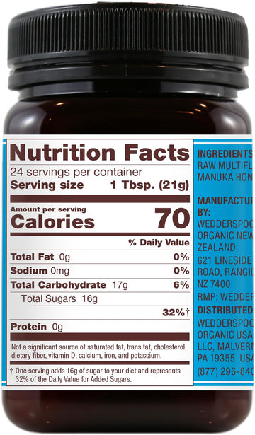 Wedderspoon Raw Premium Manuka Honey, Kfactor 12, 17.6 Oz, Unpasteurized, Genuine New Zealand Honey, Non-Gmo Superfood, Traceabl