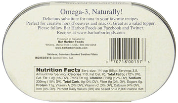 Bar Harbor Skinless Boneless Smoked Sardine Fillets, 6.7-Ounce (Pack Of 6)