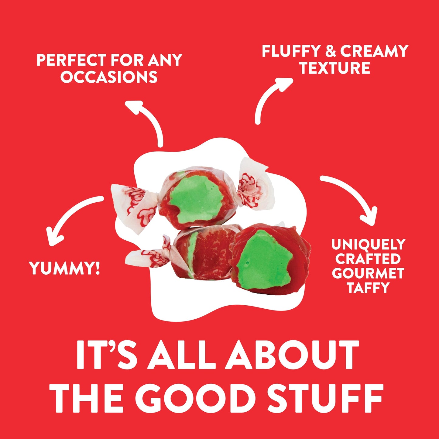 Taffy Town Saltwater Taffy, Candy Apple, 2.5Lb