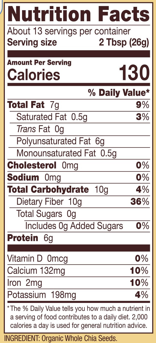 Bob'S Red Mill Organic Chia Seed, 12Oz (Pack Of 1) - Non Gmo, Vegan, Keto Friendly, Paleo Friendly, Kosher