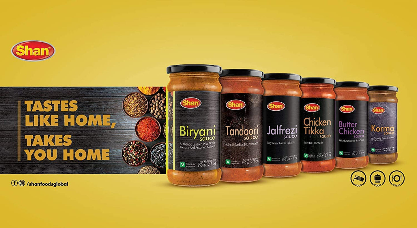 Shan Tandoori Cooking Sauce - Authentic Marinade for Chicken & Grilled Meat - 12.3oz (350g) - No Preservatives