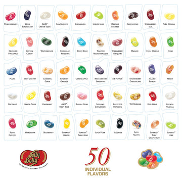 Jelly Belly 50-Flavor Jelly Beans - 21 Ounce Assorted Flavors - Multi-color - Model 071567990219