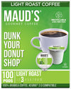 Maud'S Donut Shop Flavored Coffee Pods, 100 Ct | Dunk Your Donut Shop Flavor | 100% Arabica Light Roast Coffee | Solar Energy Pr