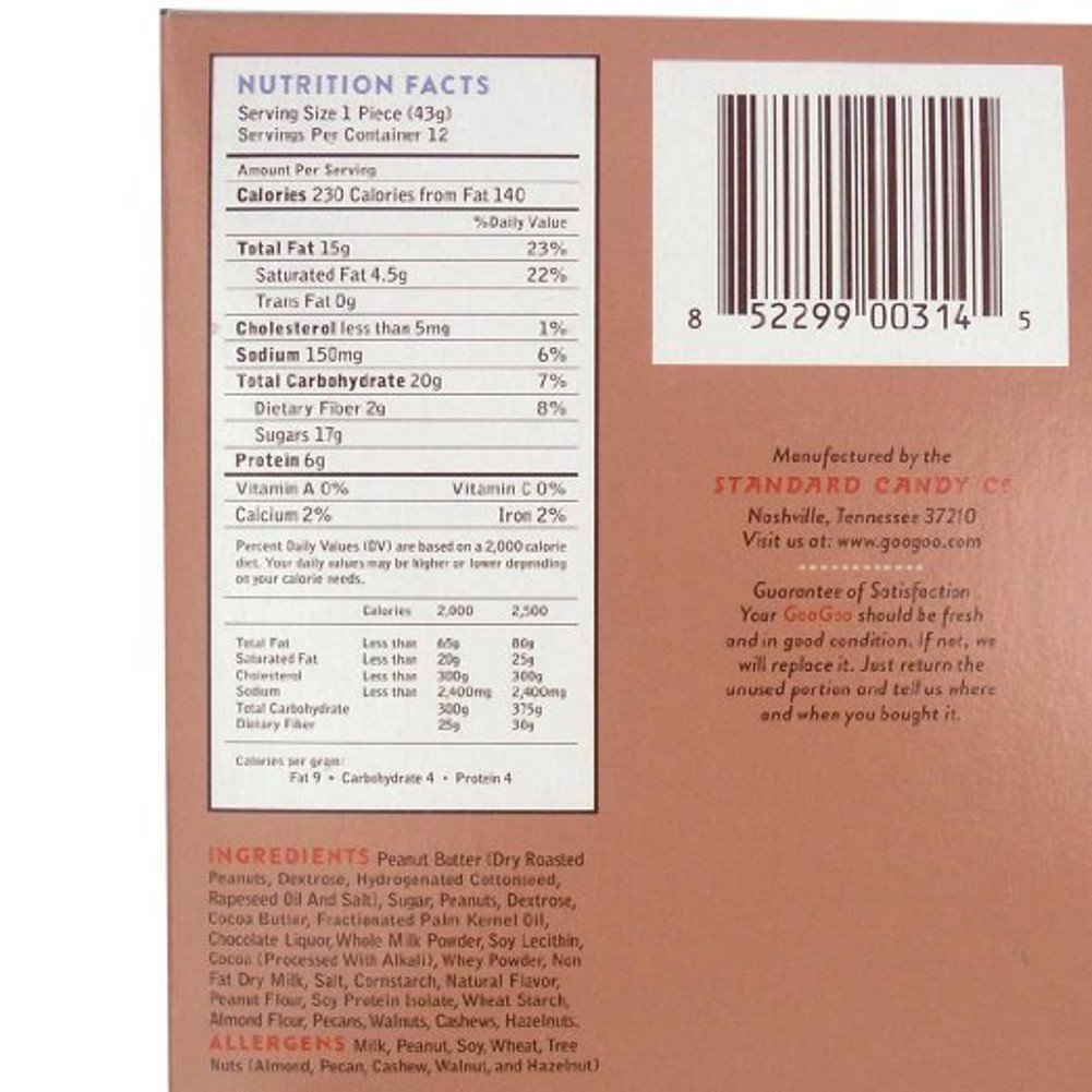 Goo Goo Clusters Peanut Butter Candy Bar - 12 Count Case | Delicious Chocolate Treats | Perfect for Snacking and Sharing