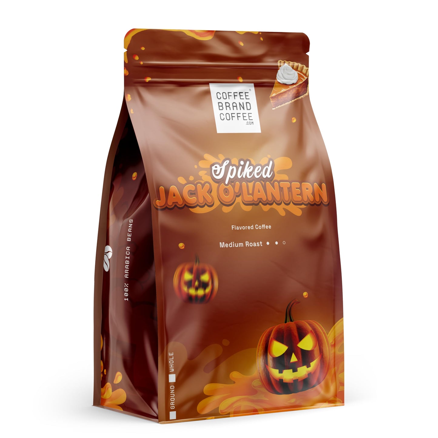 Spiked Jack-O-Lantern Medium Roast Flavored Ground Coffee Brand Coffee - Rich Aroma Bold Coffee Spice Flavor With A Hint Of Sweetness Fall Favorite Beverage