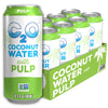C2O - Coconut Water with Pulp (8 Pack) - Made with Fresh Coconut Water, 100% Fruit Juice - Plant Based, Non GMO, Canned Water -