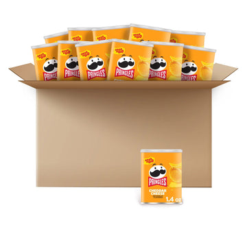 Pringles, Crisps, Lunch Snacks, Office And Kids Snacks, Grab N' Go, Cheddar Cheese (12 Cans)