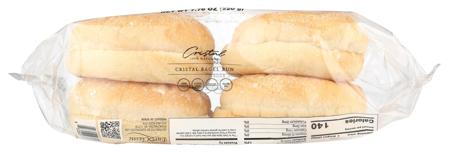 EURO CLASSIC IMPORTS Cristal Bagel Bun 4 Count, 7.76 OZ