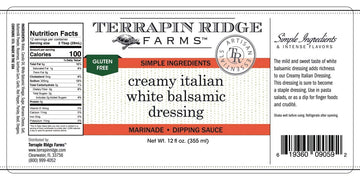 Terrapin Ridge Farms Creamy Italian White Balsamic Dressing - One 12 Fl Oz Bottle
