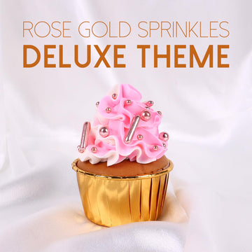 Rose Gold Sprinkles For Cake Decorating 7 Ounces, Rose Pearl Sugar Cupcake Toppings, Cookies, Ice Cream, 7Ounces Cake Decoration
