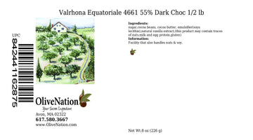 Valrhona Equatoriale 4661 55% Dark Semi Sweet Chocolate Callets from OliveNation for Baking & Enrobing - 1/2 lb