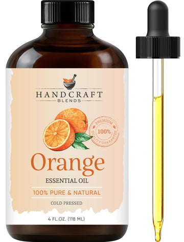 Handcraft Sweet Orange Essential Oil - 100% Pure And Natural - Premium Therapeutic Grade With Premium Glass Dropper - Huge 4 Fl.