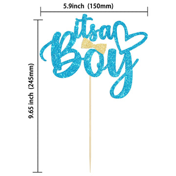 Gyufise 1 Pack Blue Glitter It'S A Boy Cake Topper Gender Reveal Cake Decoration Pick For Baby Shower Gender Reveal Baby Boy 1St