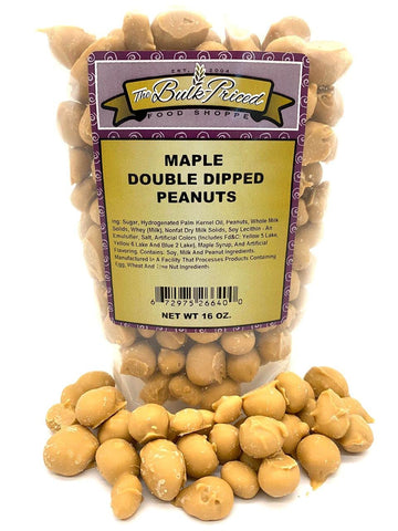 Maple Double Dipped Peanuts, (1 Lb. Resealable Zip Lock Stand Up Bag)