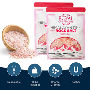 Himalayan Pink Salt 5 Lbs Coarse Grain Bulk Bag - Himalayan Pure Gourmet Crystals -Suitable For Body Bath Scrubs Table Salt Grin