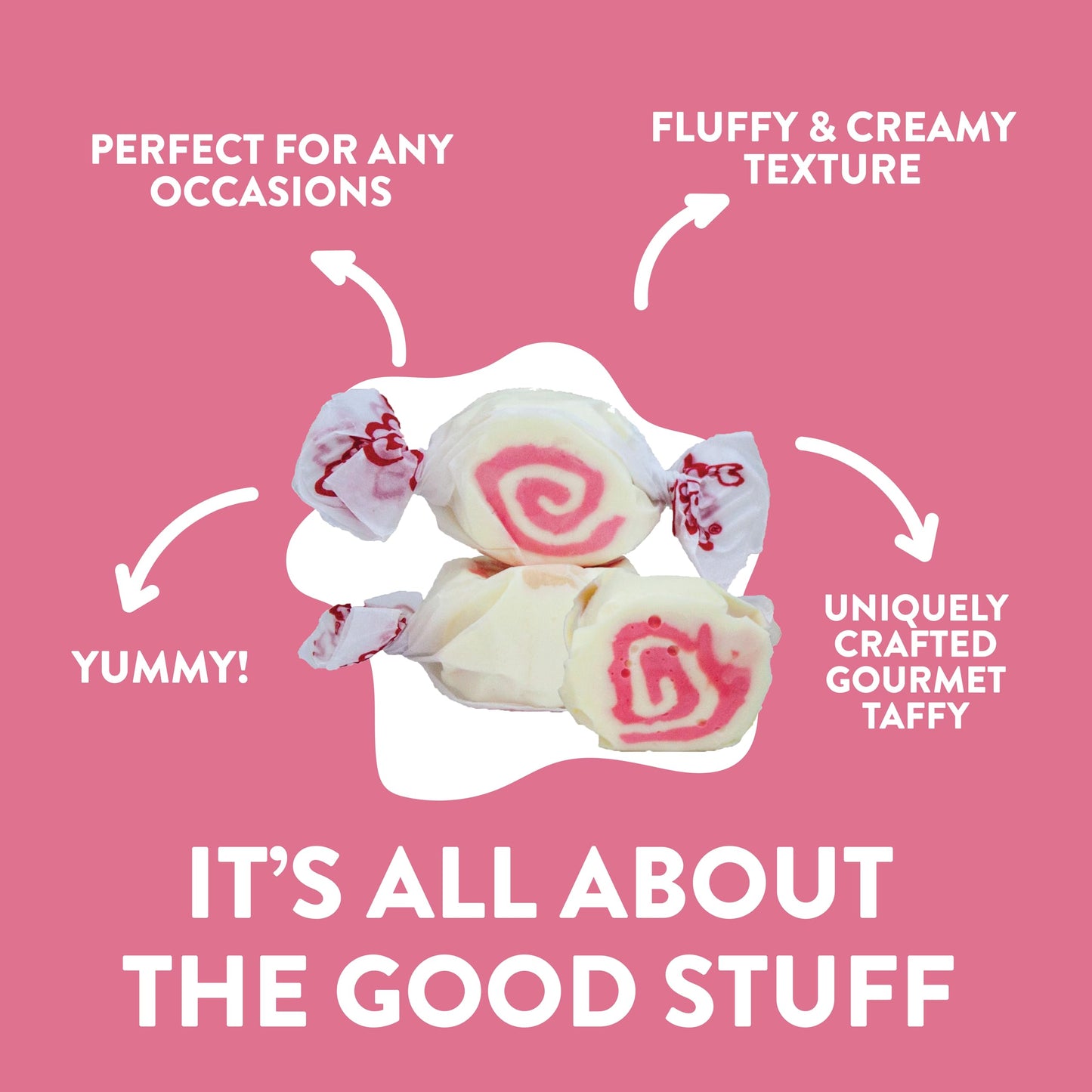 Taffy Town Saltwater Taffy, Strawberry Cheesecake, 40 Ounce