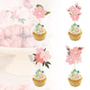 24Pcs Cherry Blossom Cake Decoration Cherry Blossom Flowers Cupcake Toppers Flowers Cake Decoration Wedding Birthday Baby Shower