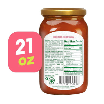 Colombina Guava Dessert Fruit Spread, Exotic Tropical Guava Jelly And Guava Paste Made From Real Fruit, 21.1Oz (1 Jar)