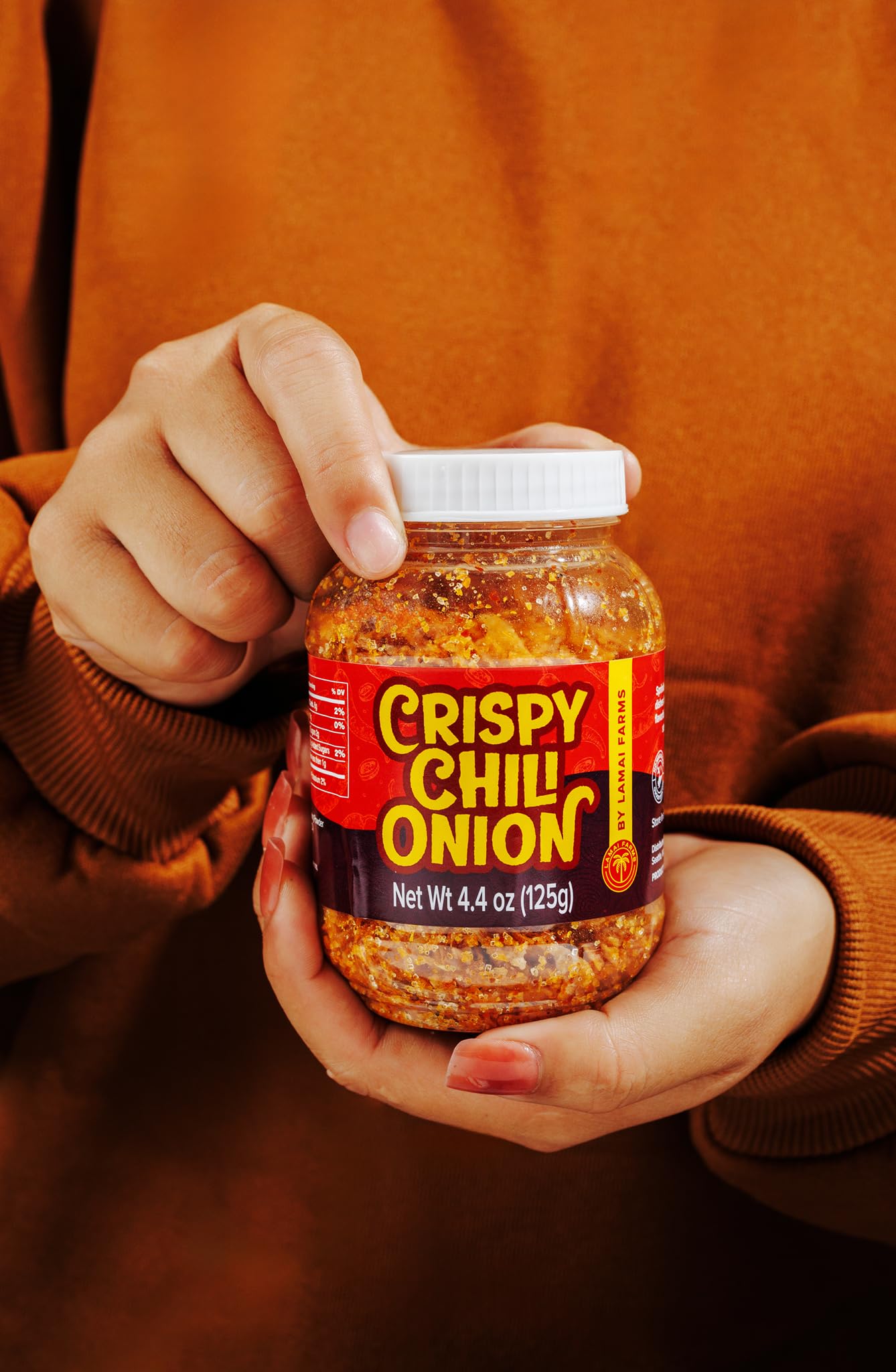 Lamai Farms Crispy Chili Onion - Vegan, Gluten-Free, Medium Spicy, 4.4 oz