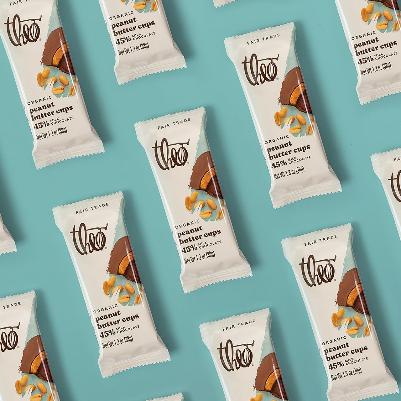 Theo Chocolate Organic Milk Chocolate Peanut Butter Cups,12 Pack