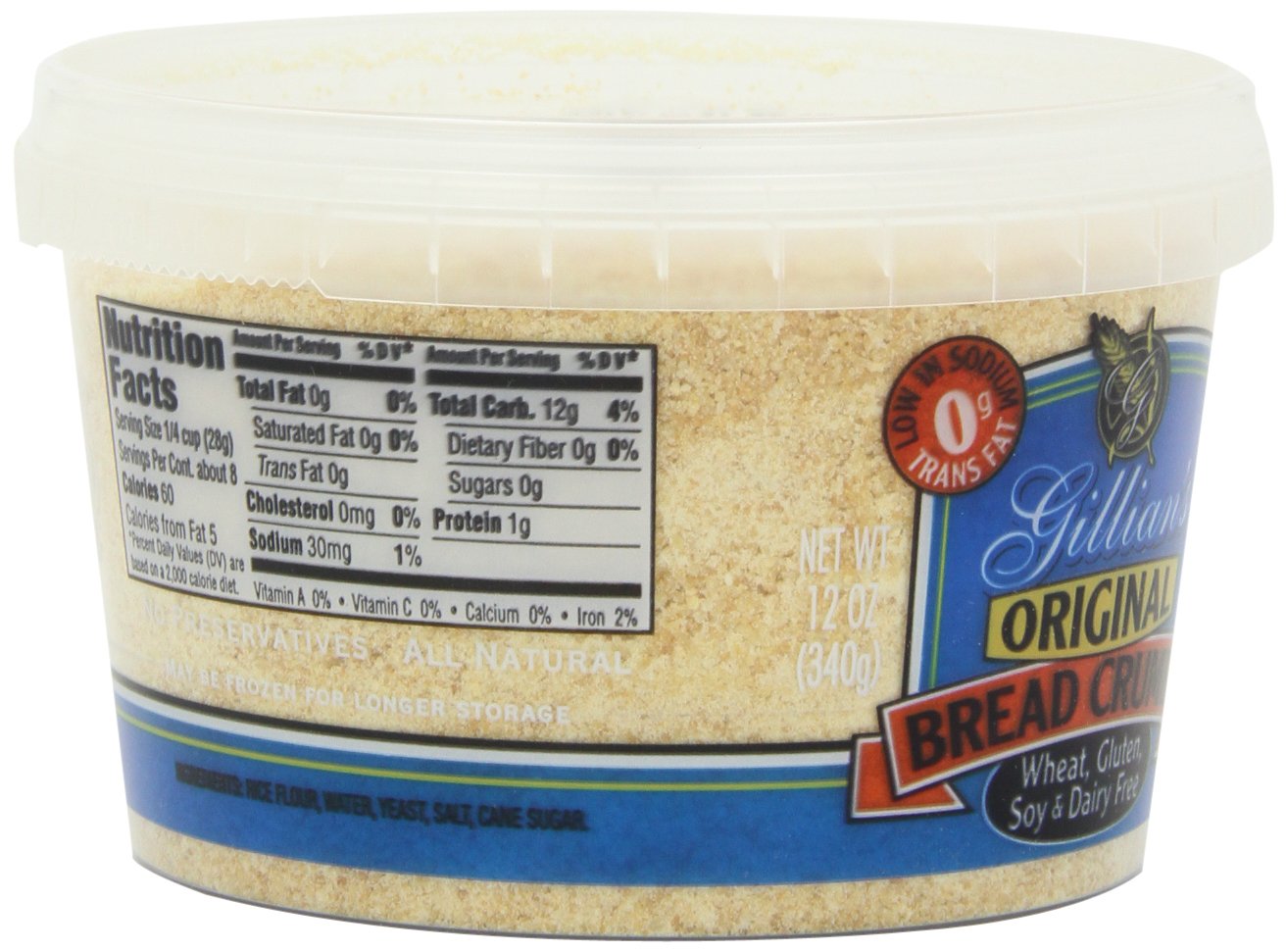 Gillian Bread Crumbs Wheat Free Gluten Free Dairy Free, 12-ounces (Pack of4)