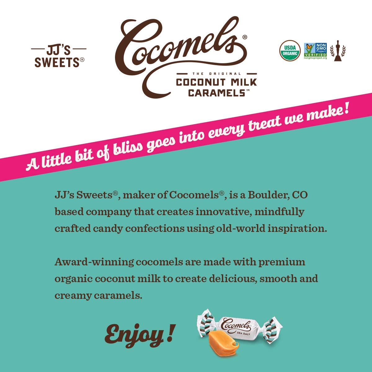 Cocomels Sea Salt Coconut Milk Caramels, 3.5 Oz, 3 Pack, Dairy Free, Vegan, Organic