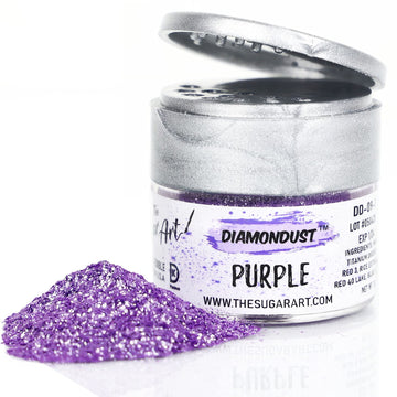 Purple Edible Glitter for Drinks, Cocktails, Cake Decorating, Strawberries, Chocolates & More | No Taste | 4g | 100% Food-Safe |