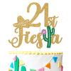 Tivurcia Fiesta 21st Cake Topper, Cheers to 21 Years/Taco Bout 21 Cake Decor,Tropical Hawaiian Mexican Summer Themed Happy 21st