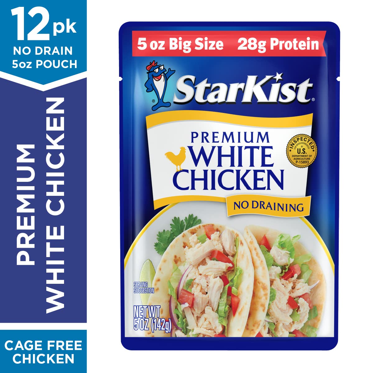 Starkist Premium White Chicken, 5 Oz Pouch (Pack Of 12)
