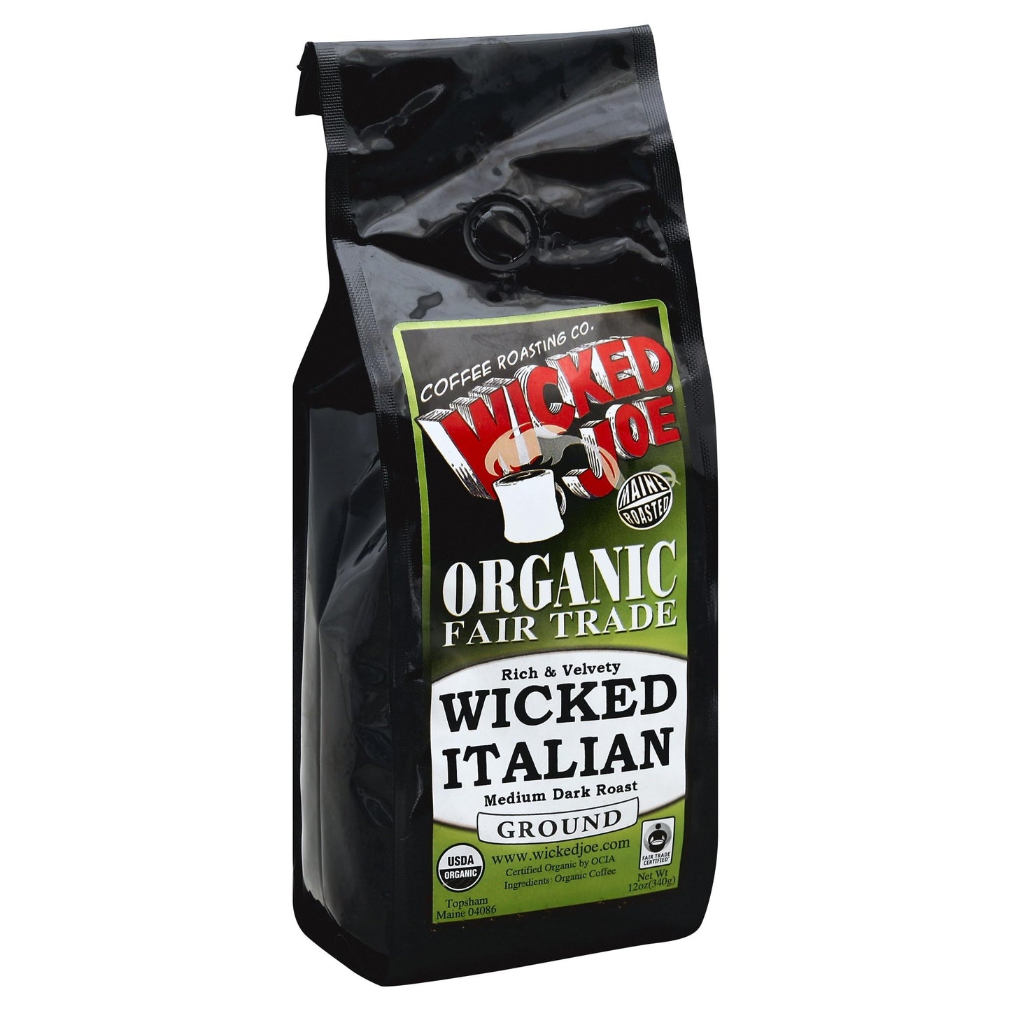Wicked Joe Organic Coffee Wicked Italian Ground, 12 Ounce