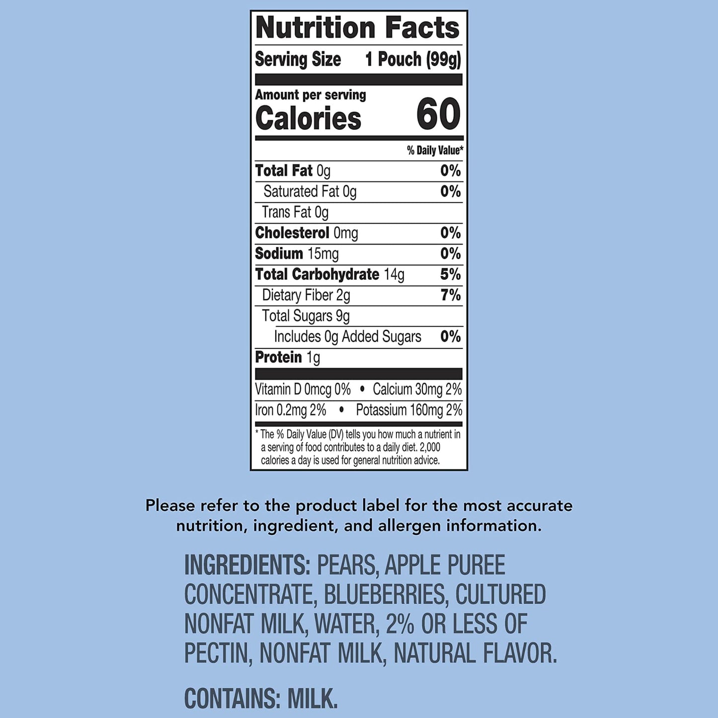 Outshine Fruit & Yogurt Smoothie Blueberry Pear, 24-Pack of 3.5oz Fruit & Yogurt Pouches