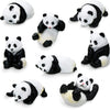 Meekoo 8 Pieces Miniature Panda Decor Cute Plastic Panda Figurines Mini Birthday Decorations Cake Topper Decoration For Party Supplies