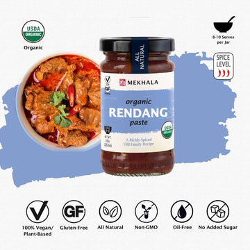 Mekhala Organic Malaysian Rendang Cooking Paste. Vegan. Gluten-Free. No Added Sugar. Versatile. Hot (3.53Oz)