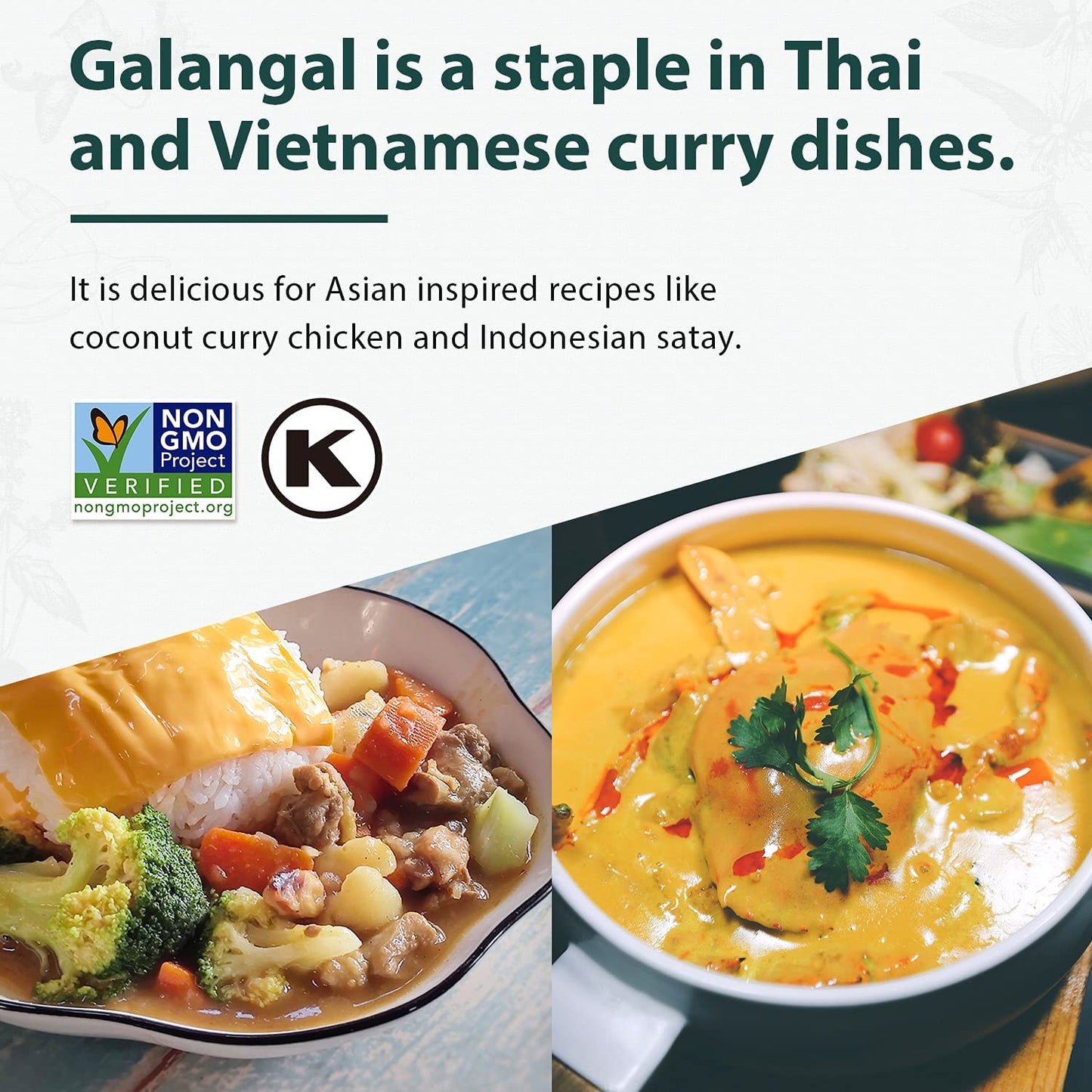 Soeos Galangal Powder 8 Oz, Ground Galangal, Alpinia Galanga, Non-Gmo, Kosher, Galangal Ginger Powder For Thai Soup, Tom Yum Soup, And Tea