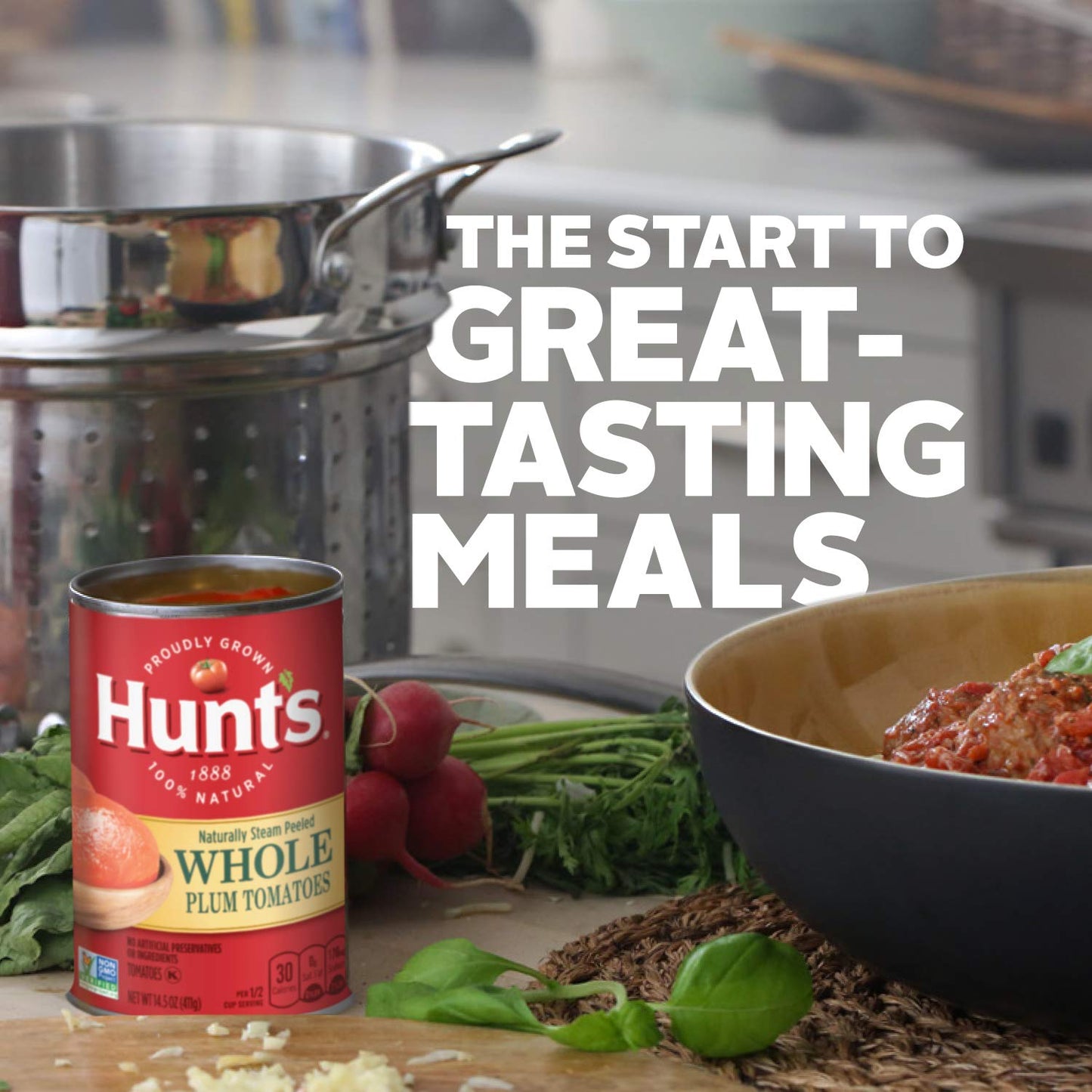 Hunts Whole Peeled Plum Tomatoes, 14.5 oz, 12 Pack